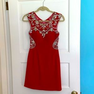 Red & rhinestones short BouBou Prom/Sweet 16 dress